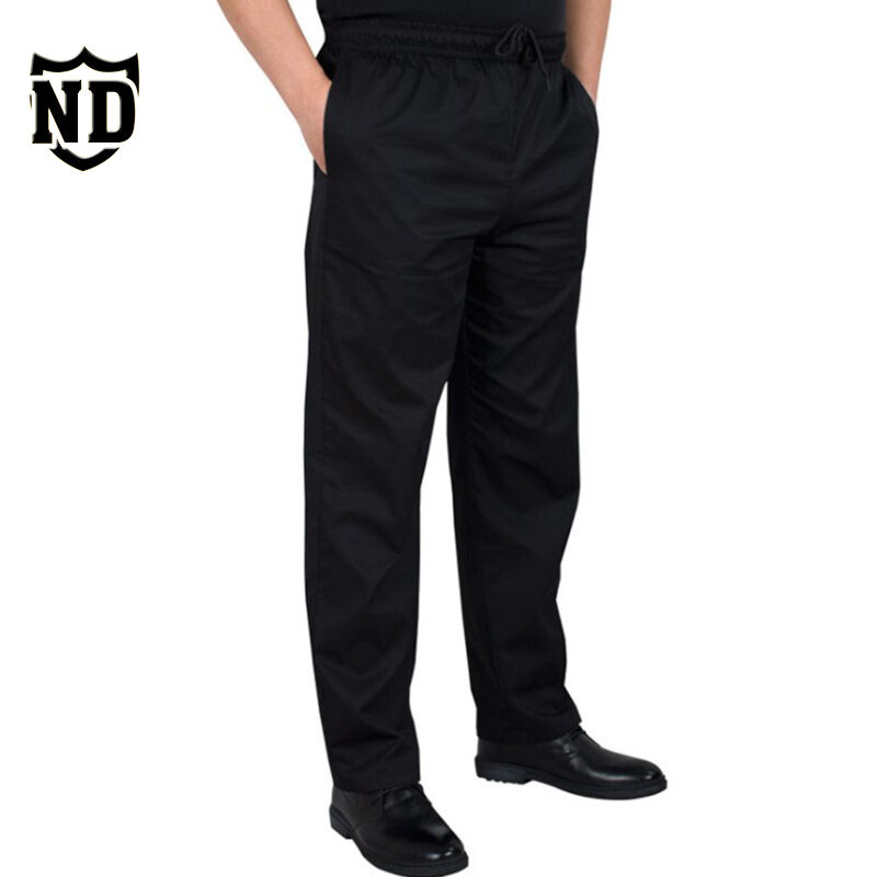 Hotel Kitchen Restaurant Black Chef Pants Full Elastic Men's and Women's Overalls Work Pants Thickened Wear-Resistant