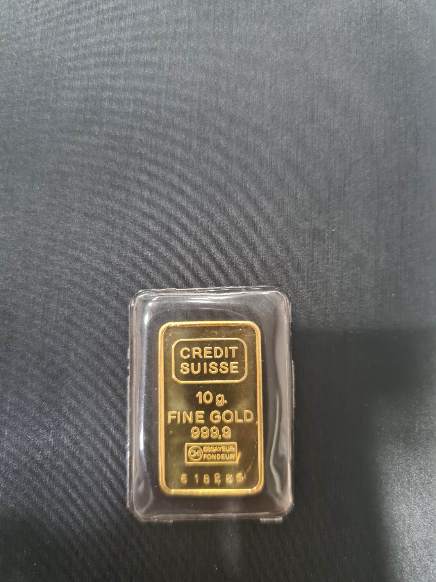 Credit Suisse Gold Bar - Circulated in good condition - 10 gm