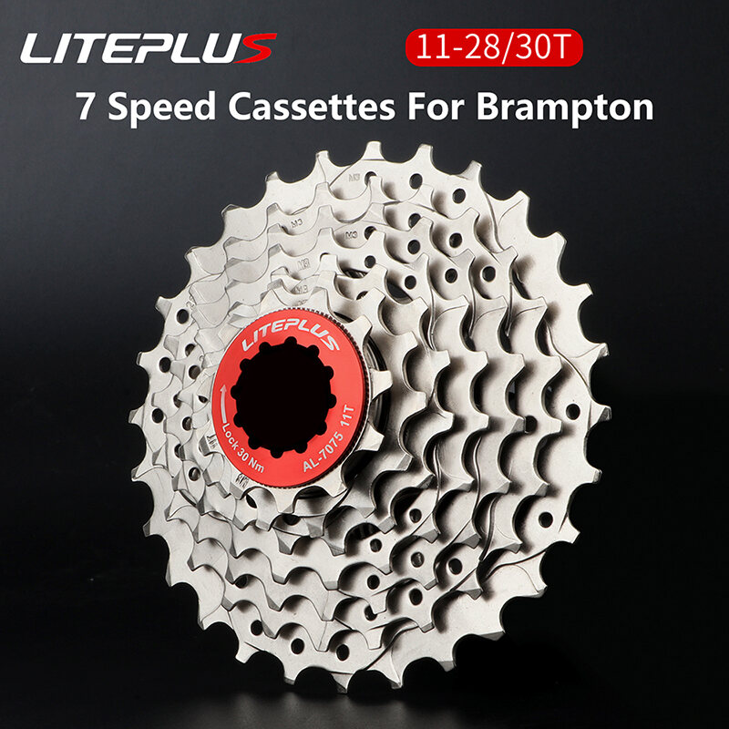 Liteplus For Brampton 7 Speed Cassettes 28T 30T Chromium Molybdenum Steel Ultralight 7S Sprockets Folding Bike Cassette Upgrade Accessories