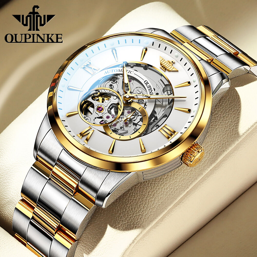 2023 New Genuine Brand Men's Watch Waterproof Luxury Fashion Hollow Automatic Mechanical Watch Luminous Stainless Steel Watch Gift