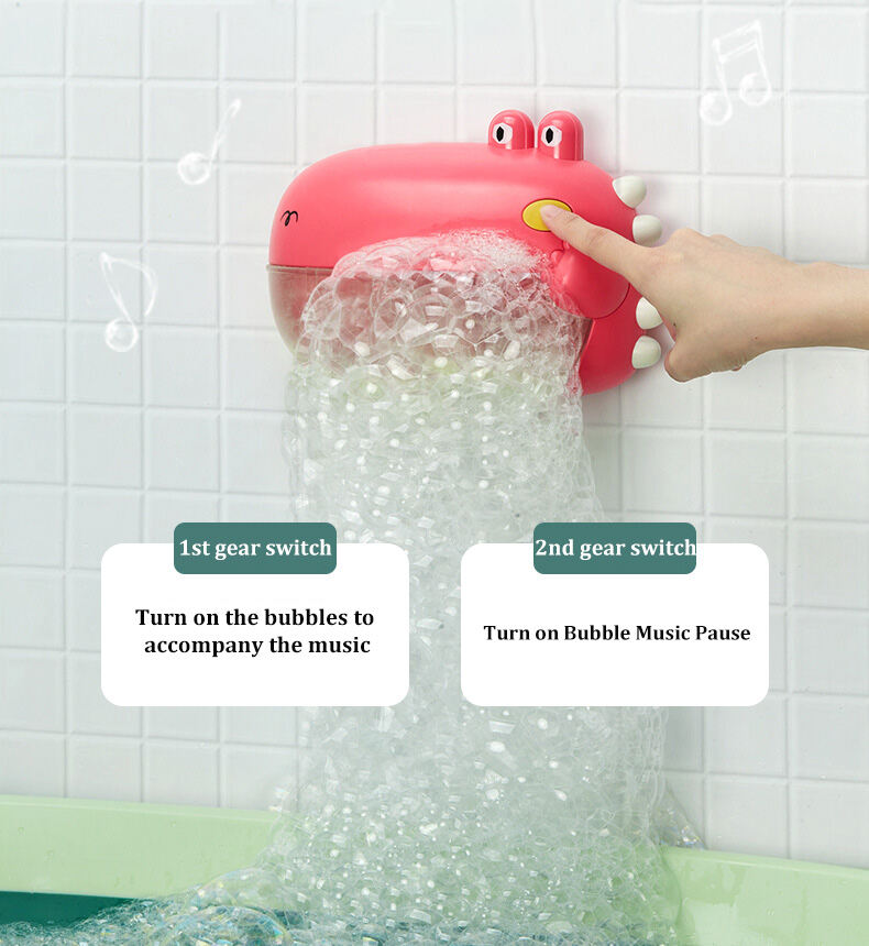 JOJO CASTLE  Baby Bath Toys Cartoon Dinosaur Bubble Cute Toddler Maker Bathtub Soap Machine Bathroom for Children Kids Gifts Crabs Safe Funny