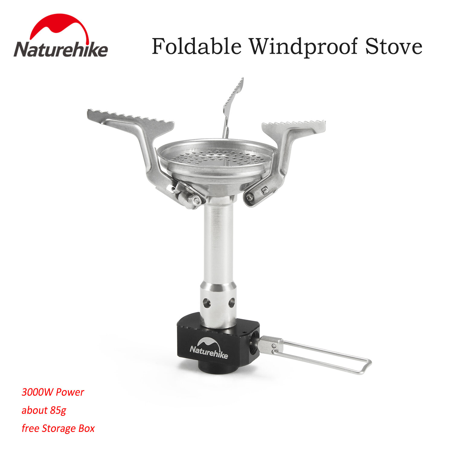 Naturehike Camping Foldable Windproof Stove Hiking Backpack Burner Portable Ultralight only 85g Cooking Picnic 3000W Power with Storage Box CNH22CJ009