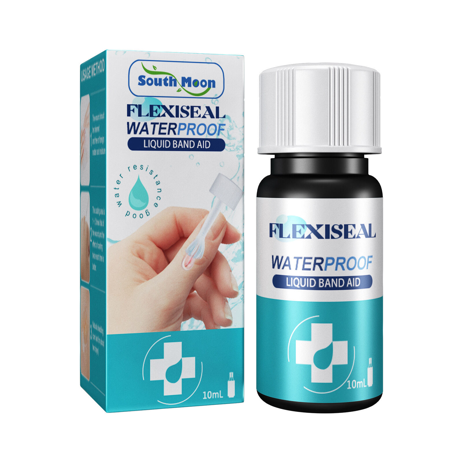 Hot SaleSouth Moon Waterproof Liquid Band Aid Waterproof First Aid Liquid Bandage for Small Cut Wounds Healing Gel Medical Disinfecting Adhesive Hemostasis Plaster Liquid Band-Aid Waterproof Invisible