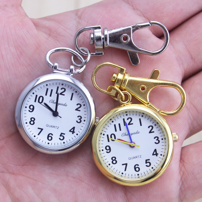 Elderly Clear Large Number Men's Pocket Watch Keychain Hanging Watch Students Exam Quartz Waterproof Watch Nurse Watch