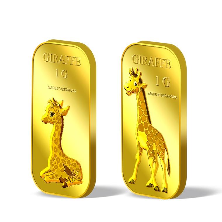 Puregold Male and Female Giraffe Gold Bar 1g Set of 2.