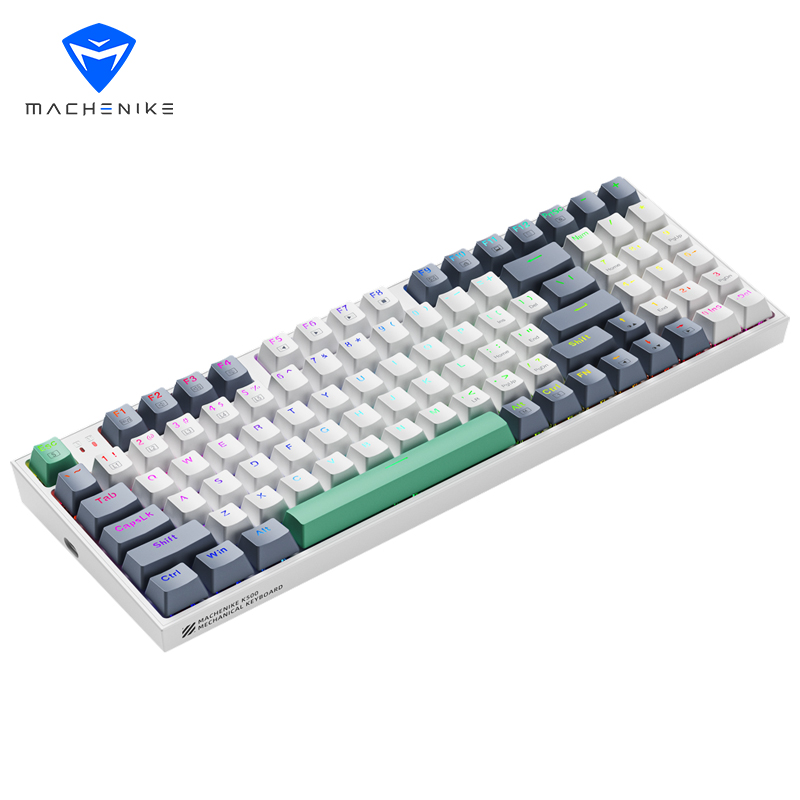 [Deliver In 72 hours]Machenike K500 Mechanical Keyboard RGB Backlit Hot-Swappable wired keyboard 90% layout 94 keys gaming keyboard Anti-Ghosting Keys for laptop computer desktop PC keyboard Red switc