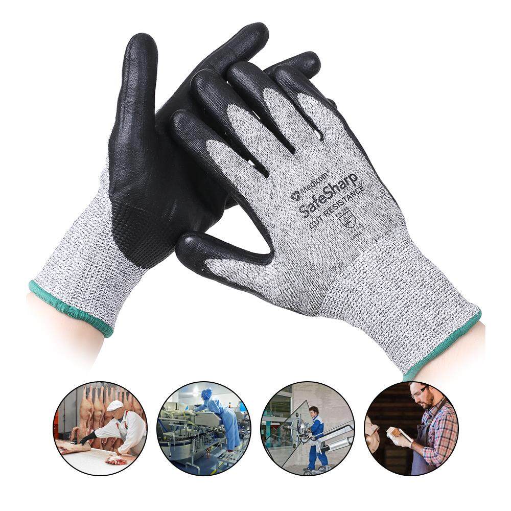 Medicom 1153 Safety Gloves Nylon With Nitrile Coated Working Gloves Abrasion-proof Thickened Glove for Gardening Machining Warehousing Transportation