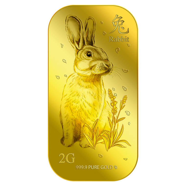 Puregold 2g Golden Rabbit 999.9 Pure Gold Bar