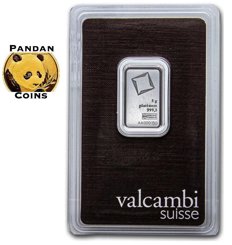 Valcambi 9995 Platinum Bar 5g, 5 gram