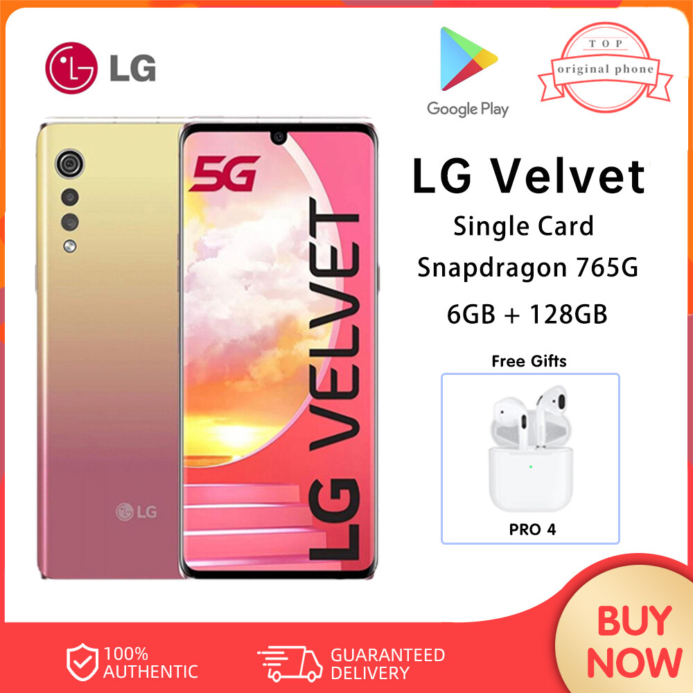 LG VELVET 5G SmartPhone 8GB RAM + 128GB ROM single screen Mobile Phone Snapdragon 765G 6.8'' Screen Cell Phone
