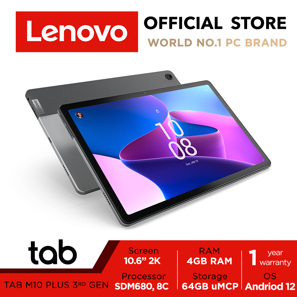 Lenovo Tab M10 Plus Gen 3 | 10.6" 2K 4GB Ram 64GB uMCP Tablet | ZAAN0002SG | 1yr Warranty
