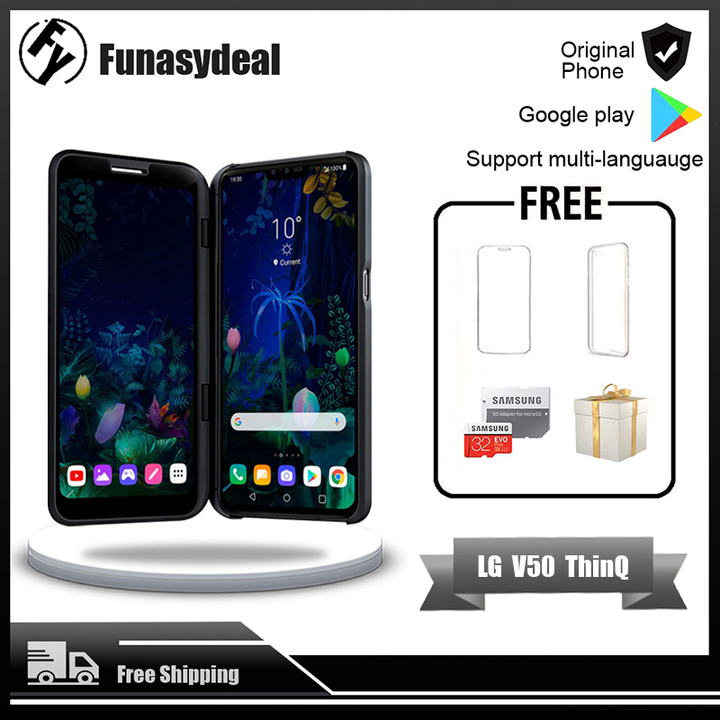 LG V50 ThinQ 6.4 inch dual screen 5G phone 6GB RAM 128GB ROM Android Octa Core dual front 3 rear camera Used
