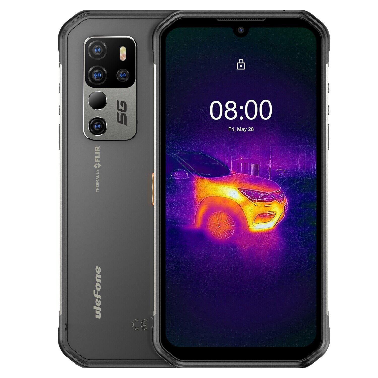 (Official shop)Ulefone Armor 11T 5G Rugged Phone, Thermal Imaging Camera, 8GB+256GB, Quad Back Cameras, IP68/IP69K Waterproof Dustproof Shockproof, Face ID & Fingerprint Identification, 5200mAh, 6.1 i
