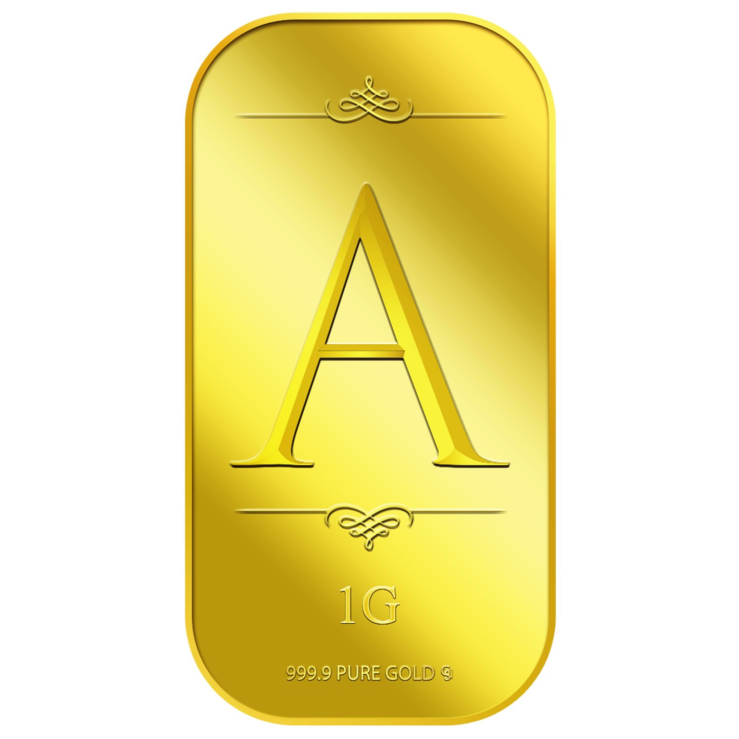 Puregold 1g Alphabet A 999.9 Pure Gold Bar