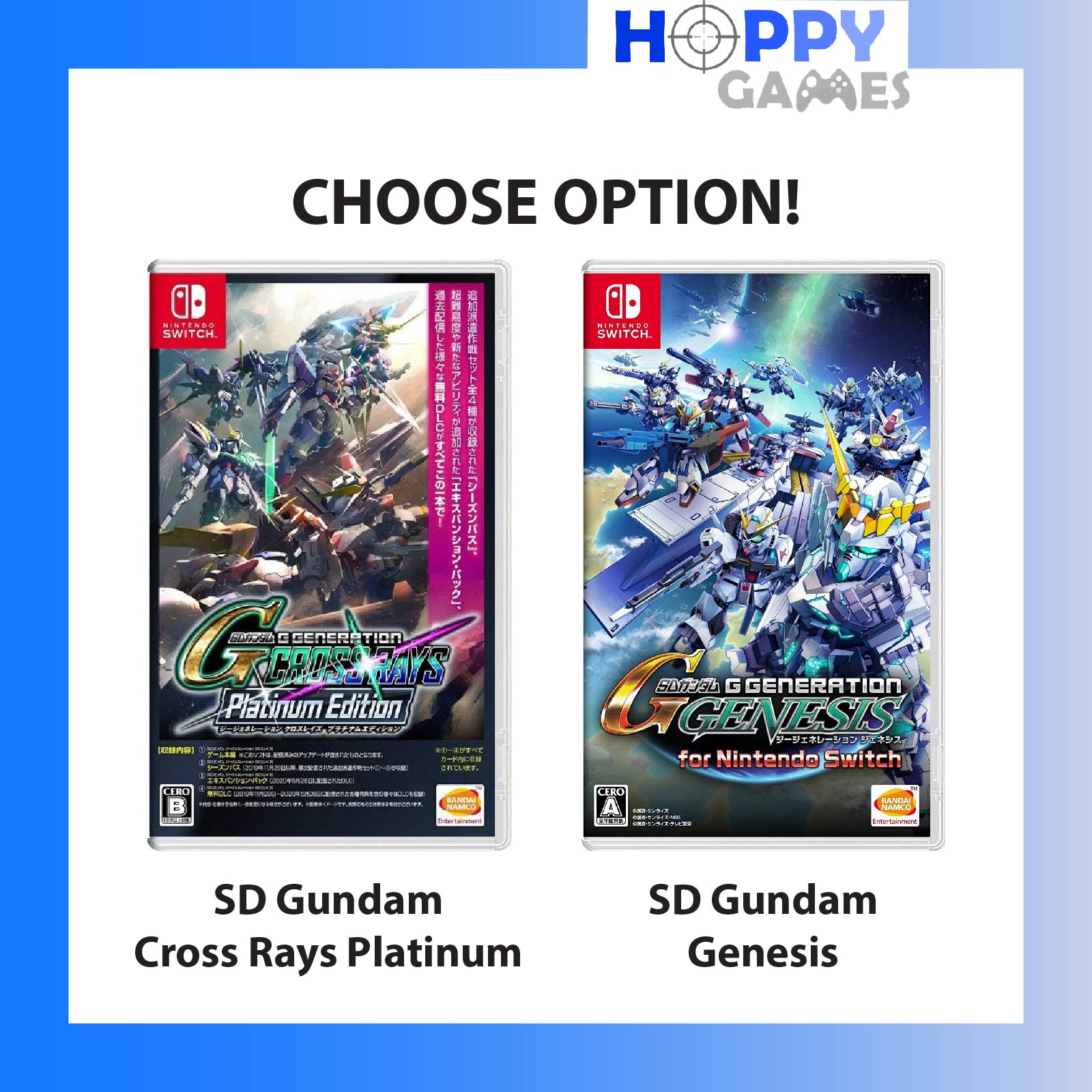 *CASHBACK + FREE SHIPPING* [CHOOSE OPTION] SD Gundam G Generation Cross Rays Platinum Genesis Nintendo Switch [ASIA COVER - ENGLISH GAMEPLAY]