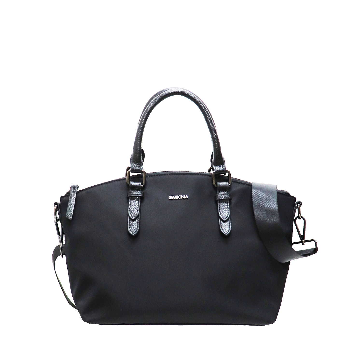 SEMBONIA NYLON TRIM LEATHER TOTE BAG 62351-058