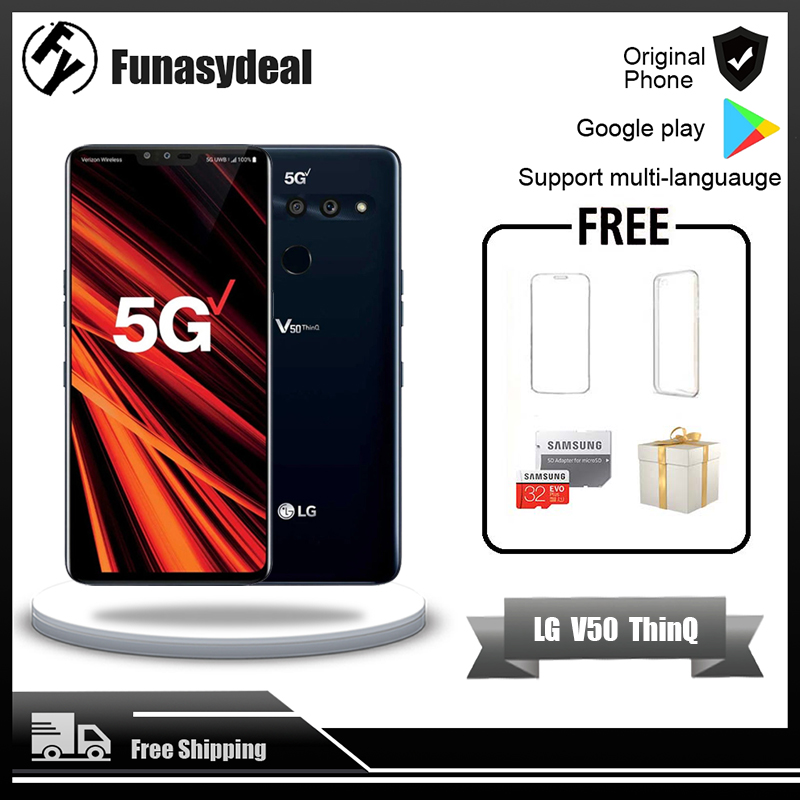 LG V50 ThinQ 6.4 inch NFC 5G phone 6GB RAM 128GB ROM Android Octa Core dual front 3 rear camera Used