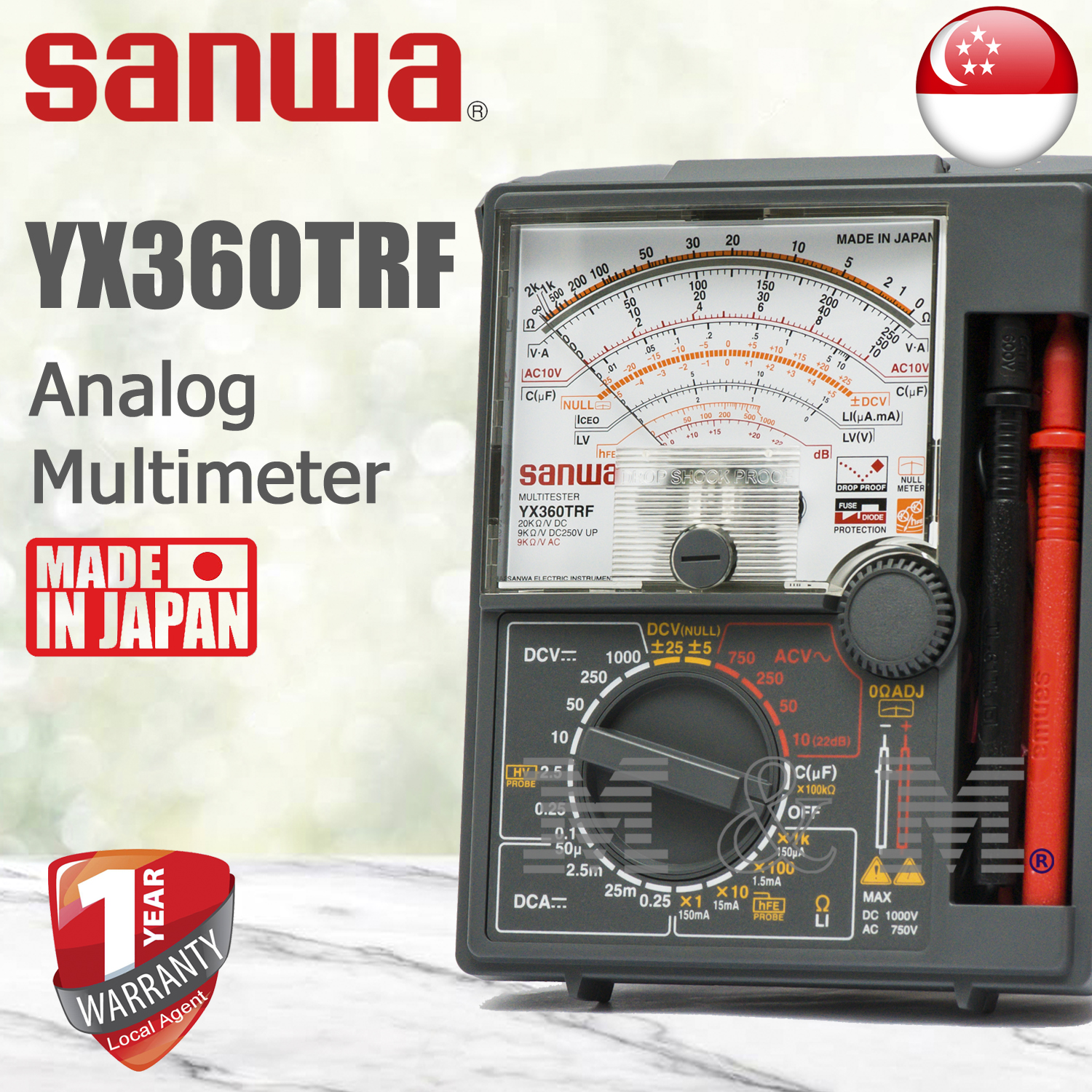 Sanwa YX360TRF Analog Multimeter AC/DC Voltmeter