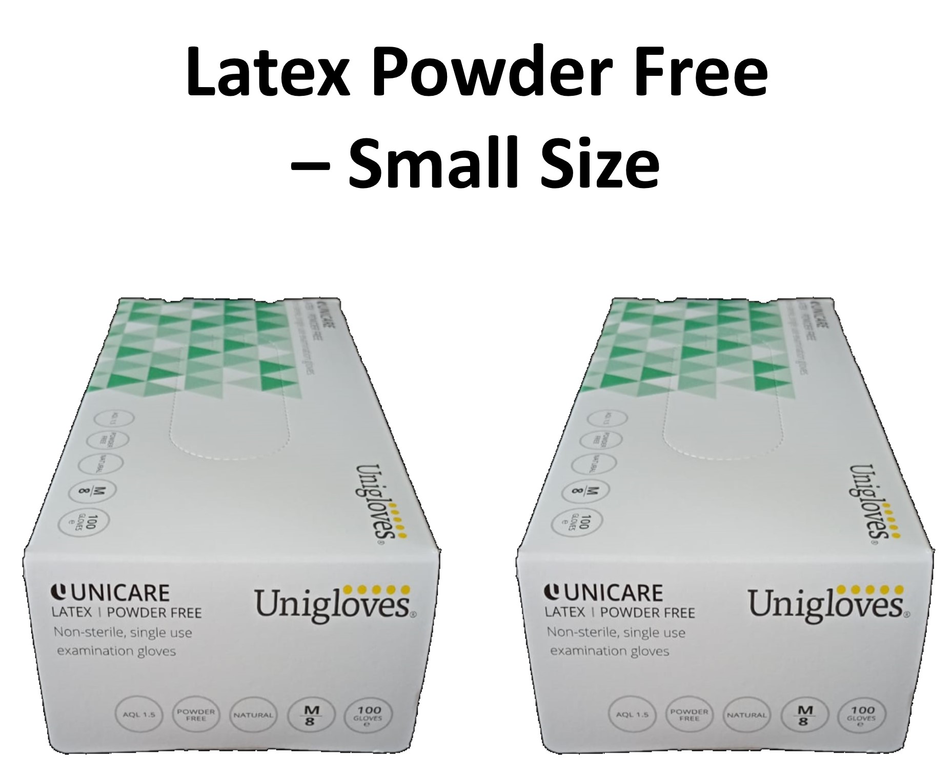 [2 Boxes] Unicare Unigloves Medical Grade Latex Powder Free Gloves 100pcs/box (Small Size)