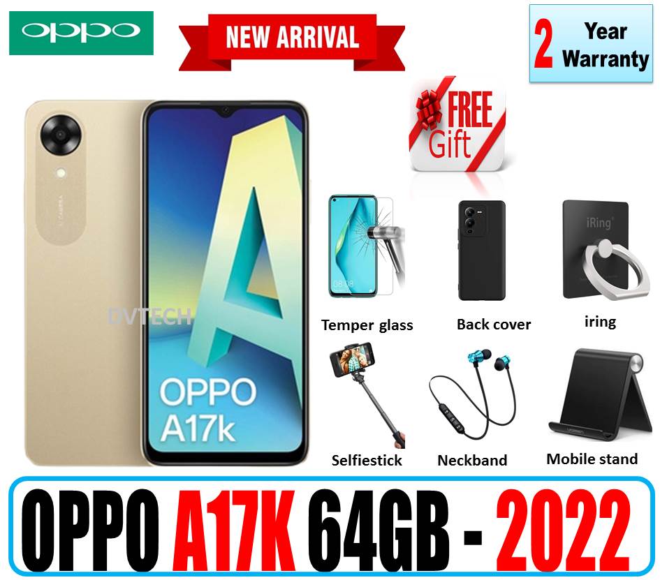 Oppo A17K  (3GB RAM 64GB ROM) Up To 4GB Extended RAM | 2-Year OPPO Warranty | With Free Gifts!!!