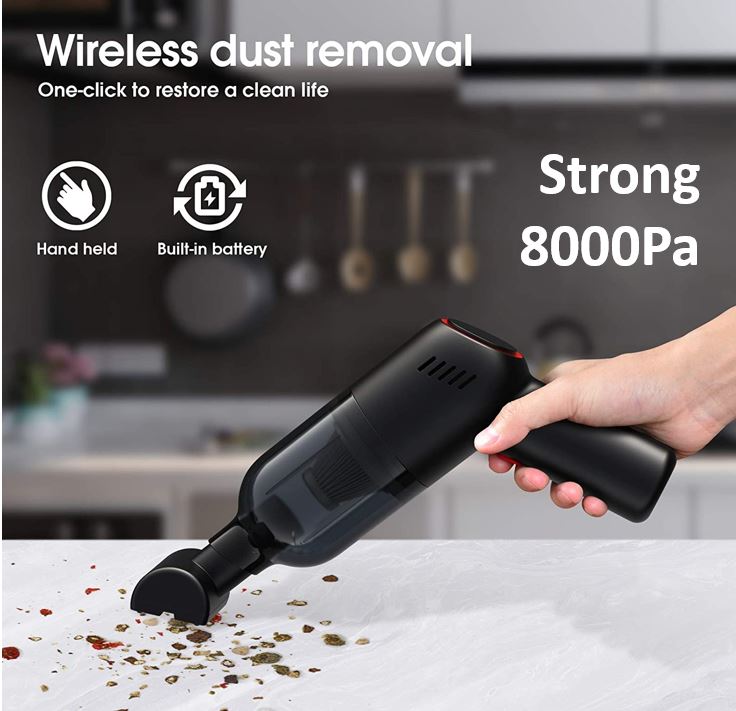 [Local Stock] 8000PA Portable Wireless Handheld Car Vacuum Cleaner Rechargeable For for Home Office & Car Cordless